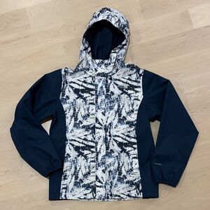 The North Face Navy and White Patterned Raincoat